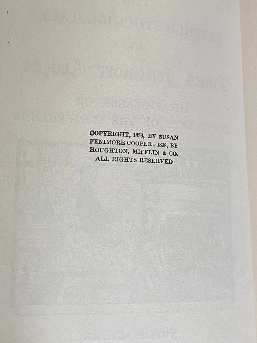 James Fenimore Cooper PIONEERS 1898 Leather Stocking Tales Fireside Ed. Antique - 4