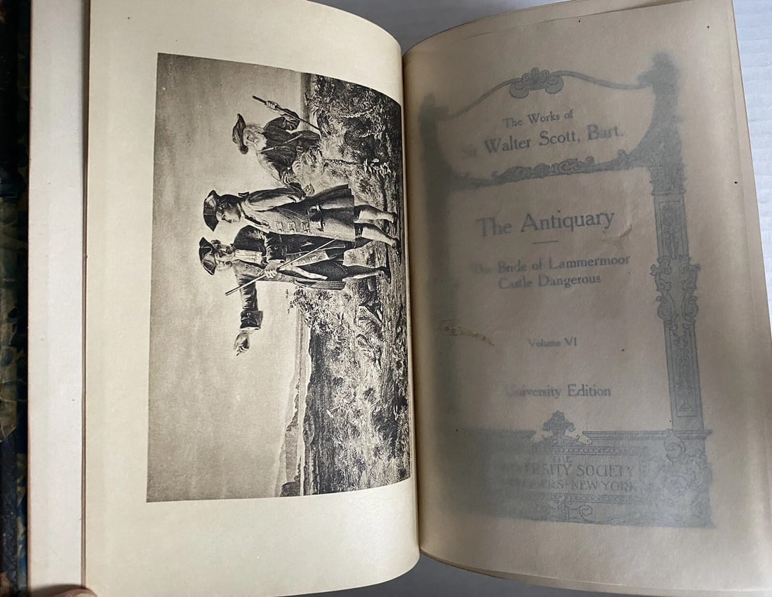 Works Of Sir Walter Scott Waverley Novels Vol VI The Antiquary HC 1800s Illustr - 4