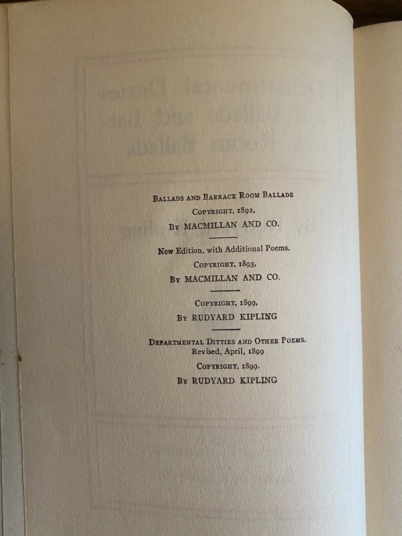 Departmental Ditties & Barrack Room Ballads Rudyard Kipling 1912 Authorized Ed. - 4