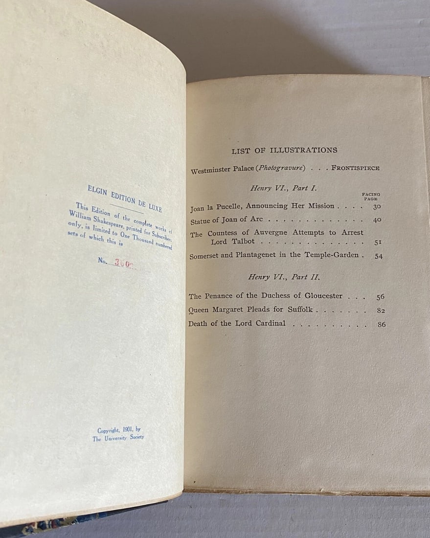 Shakespeares Works Elgin Ed. Deluxe Vol. IV 1901 Morris Henry VI Parts I&II - 5