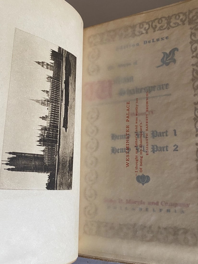 Shakespeares Works Elgin Ed. Deluxe Vol. IV 1901 Morris Henry VI Parts I&II - 6