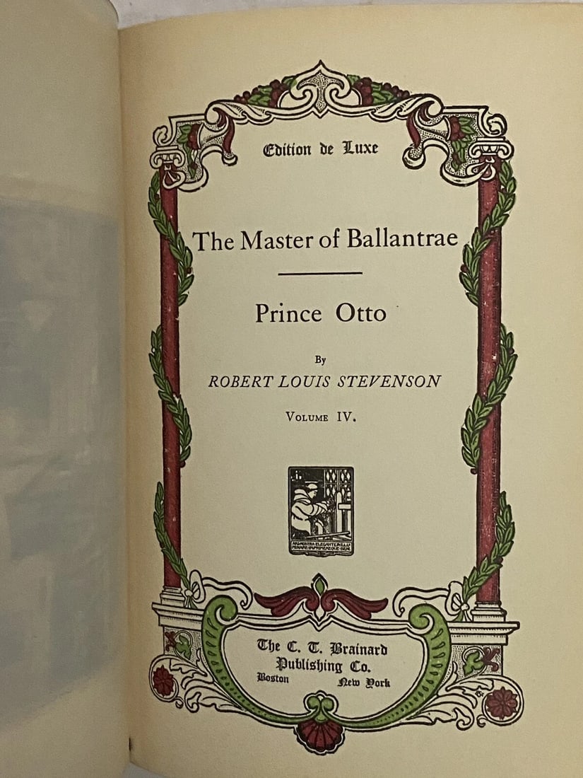 The Master of Ballantrae Vol IV Rob't Louis Stevenson Ltd. Ed 1,000 1906 De Luxe - 3