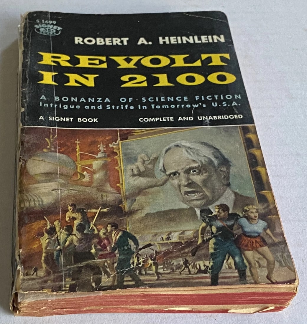 Robert A Heinlein REVOLT IN 2100 S1699 Second Signet Paperback Printing 1959 - 9