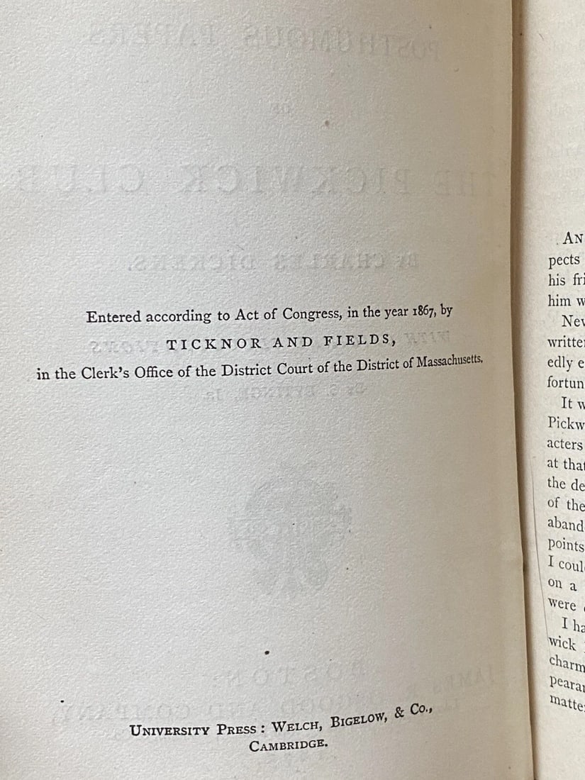 Dickens' Works Illustrated Pickwick Papers 1875 HC James Osgood - 8