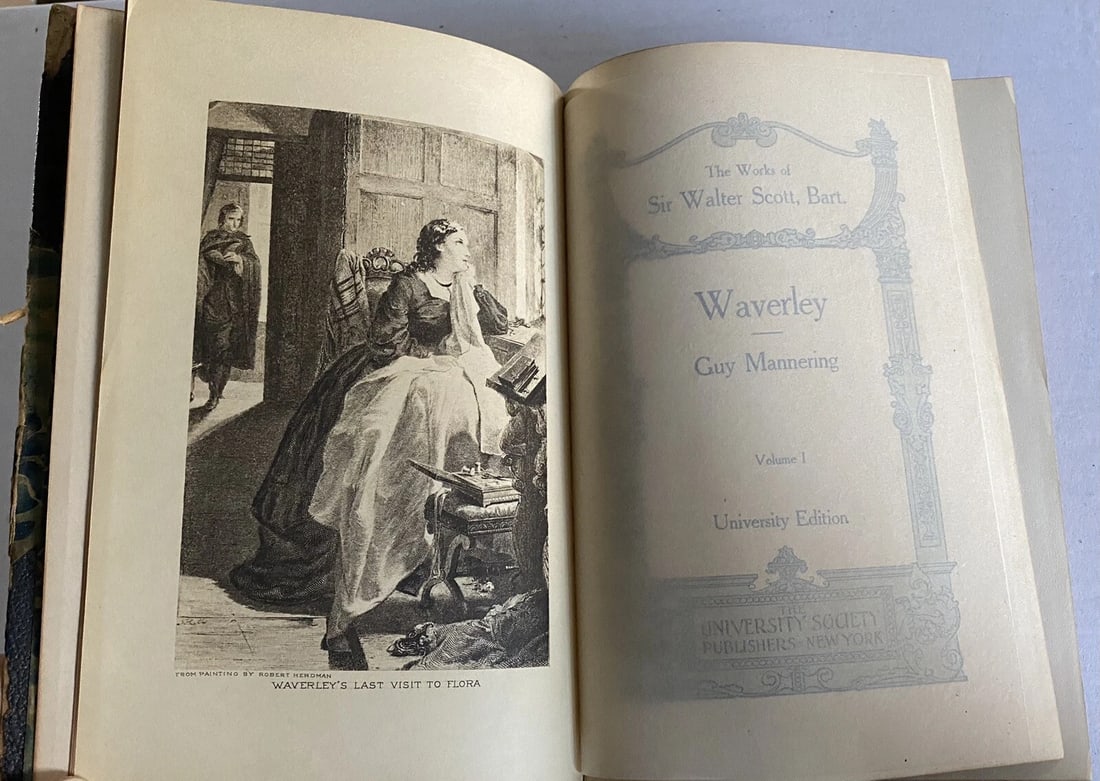 The Works Of Sir Walter Scott WaverleyNovels Waverley; GuyManning Vol. IAntique - 5