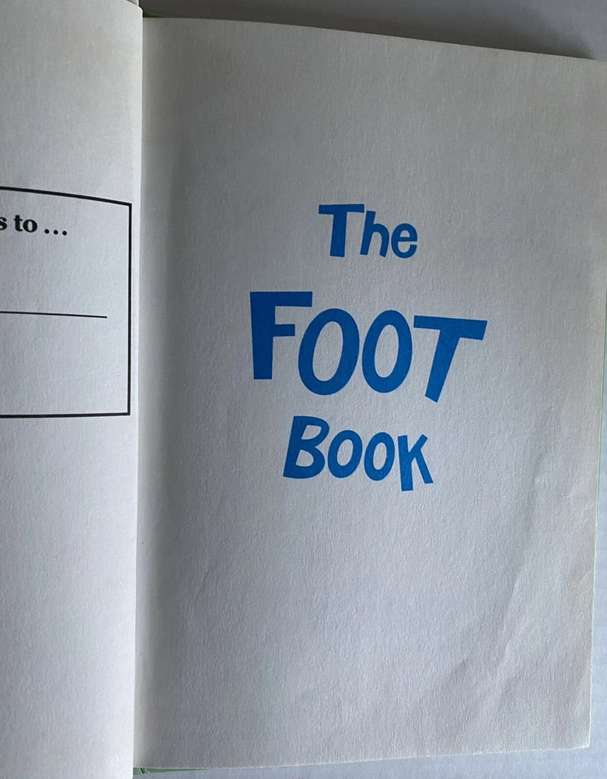 The Foot Book 1968 Dr. Seuss Grolier Book Club Edition Print U 123 Very Good - 9