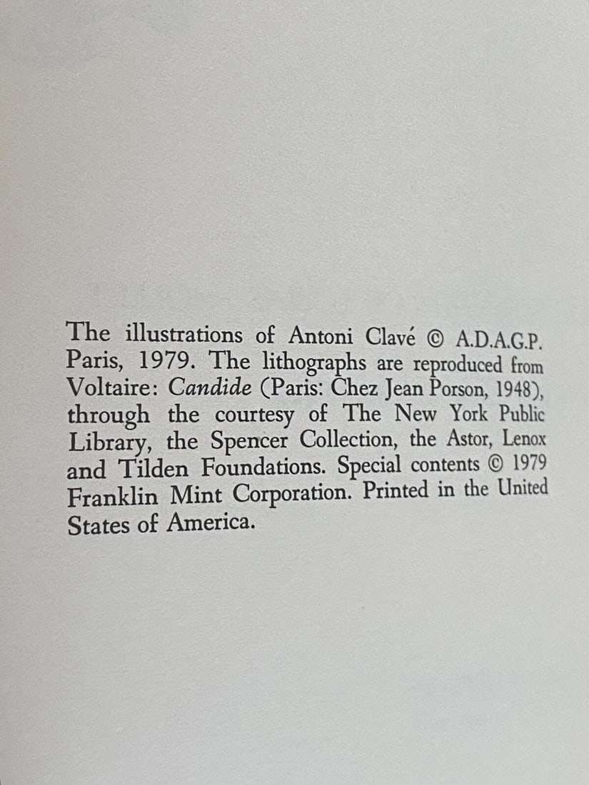 Candide by Voltaire Franklin Mint DeLux Ed. Leather Binding Fine Illustrated - 5