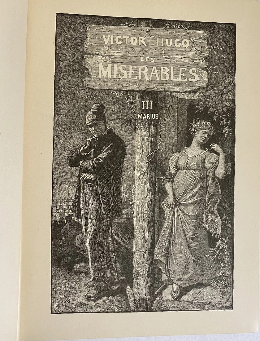 Les Miserables Victor Hugo Vol. III Illustrated 1886 Library Edition HC VGood - 6