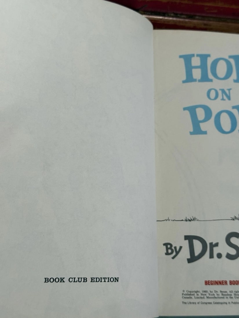 Hop on Pop Dr. Seuss 1963 Random House Book Club Edition HC Very Good Condition - 4