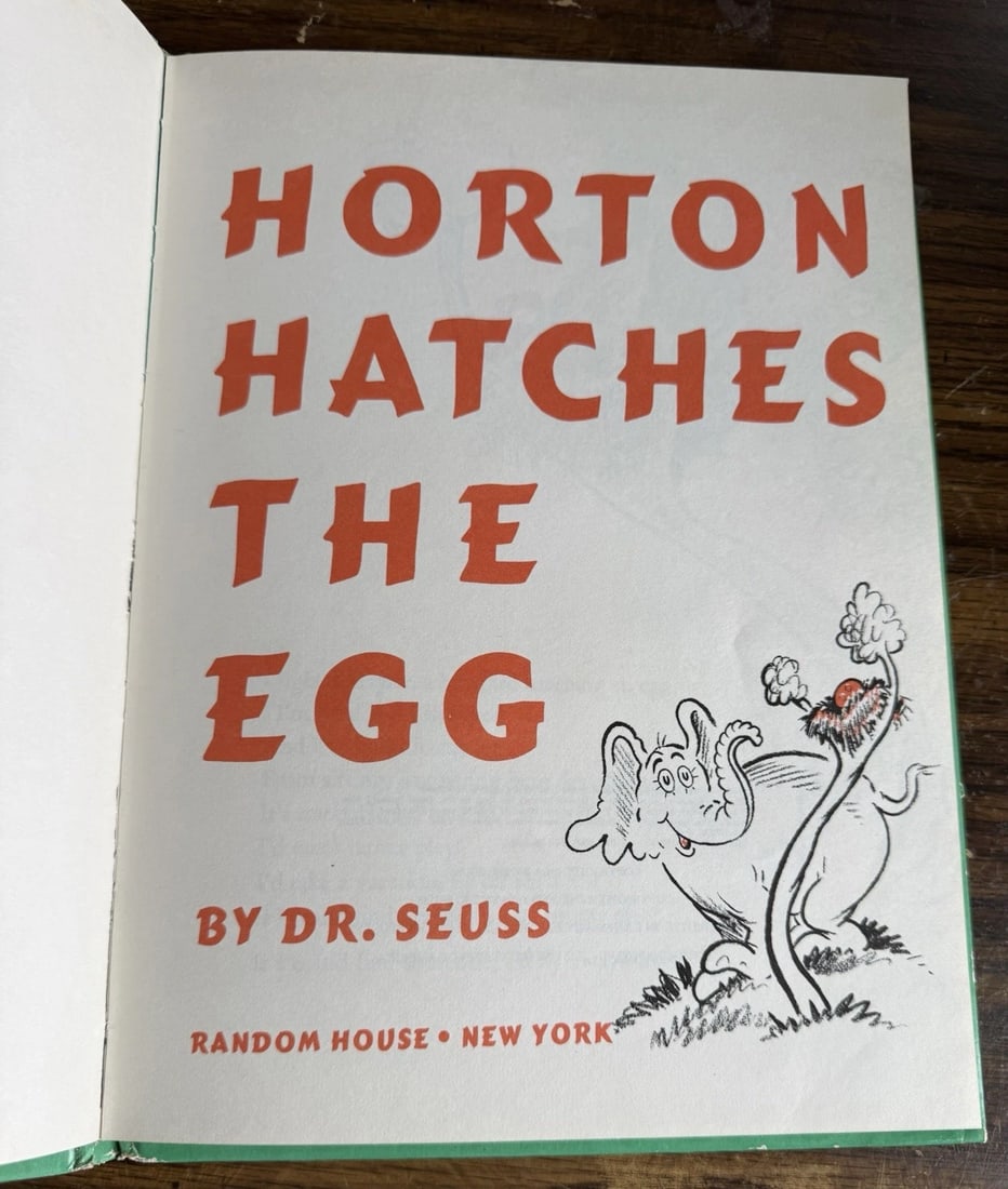 Dr. Seuss Horton Hatches the Egg 1968 HC Random House 1940 Reprint Ed. Good Cond - 5