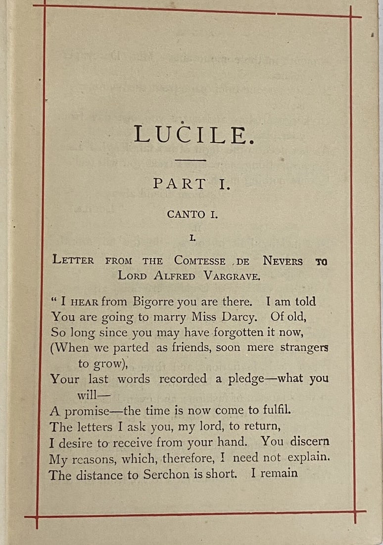 Lucile by Owen Meredith Worthington NY HC Rare 1889 Ornate Decoration Antique VG - 10