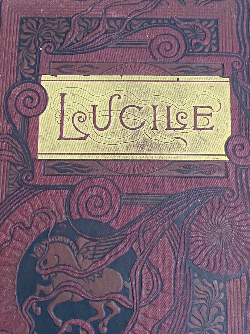 Lucile by Owen Meredith Worthington NY HC Rare 1889 Ornate Decoration Antique VG - 6