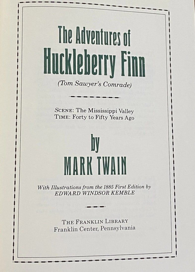 The Adventures of Huckleberry Finn Mark Twain Franklin Library Like New Leather - 3