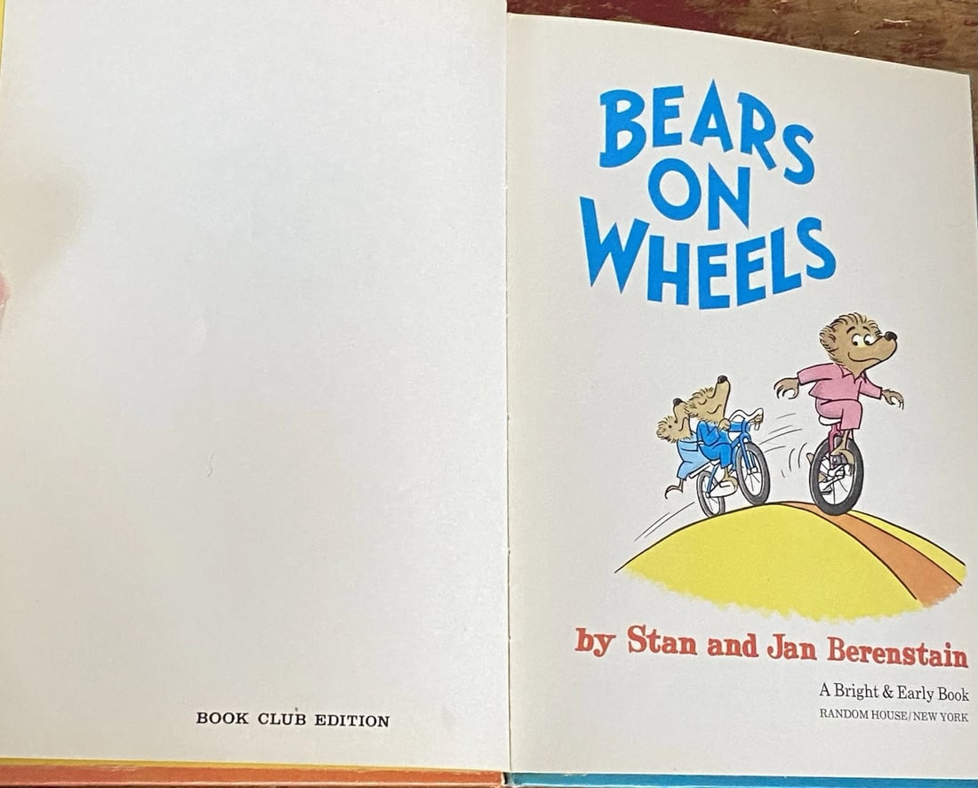 Bears On Wheels 1969 First Edition Book Club HC Dr Seuss Stan& Jan BerenstainVG - 4