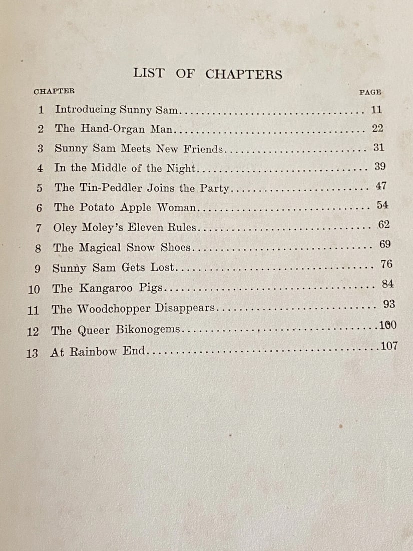SUNNY SAM by Frank Farrington 1921 E.R. &V.H. Kirkbride Illustrators RARE! - 12