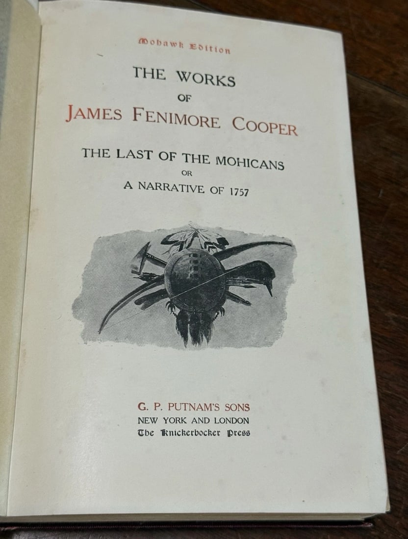 Coopers Works James Fenimore Cooper Last Of The Mohicans Mohawk Ed. Putnam VG - 3