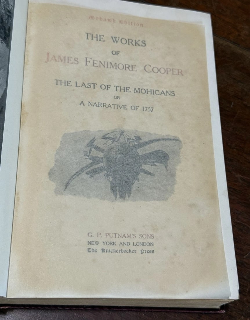 Coopers Works James Fenimore Cooper Last Of The Mohicans Mohawk Ed. Putnam VG - 4