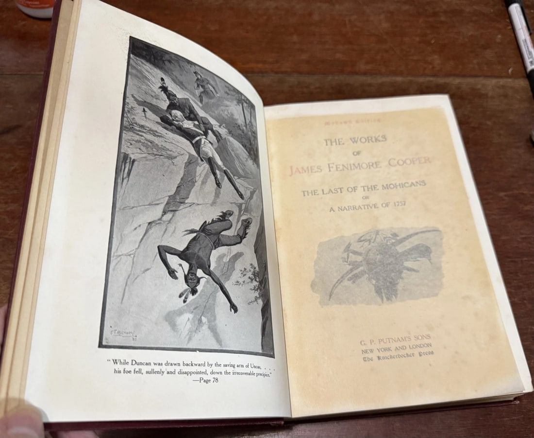 Coopers Works James Fenimore Cooper Last Of The Mohicans Mohawk Ed. Putnam VG - 5