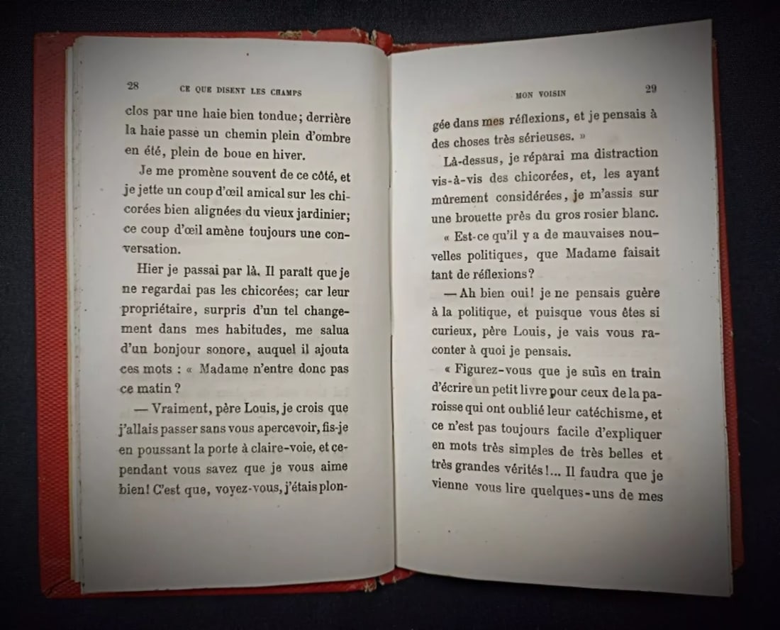 Antique 1881 Book "Ce que disent les champs" by Baronne de Mackau - 4