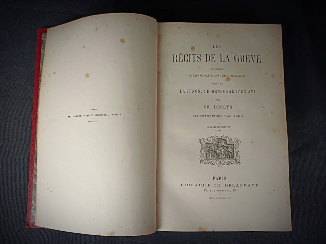 Antique Book by Ch. Deslys - "Les Recits de la Greve" 5th Edition - 3