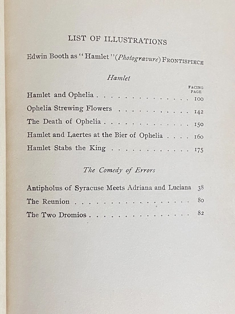 Shakespeares Works Elgin Ed. Deluxe Vol.XIX 1901 #360 Hamlet,ComedyOfErrors Ill - 9