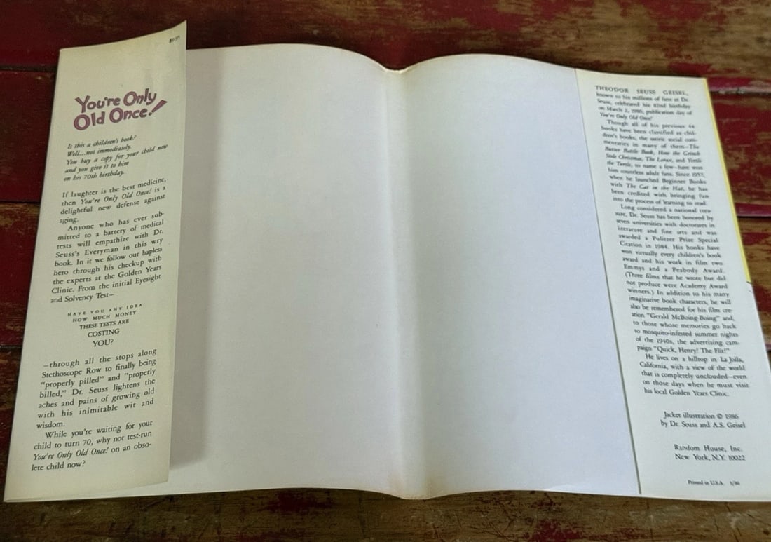 Dr. Seuss You're Only Old Once!A Book for Obsolete Children1st Ed/Print 1986HCDJ - 8