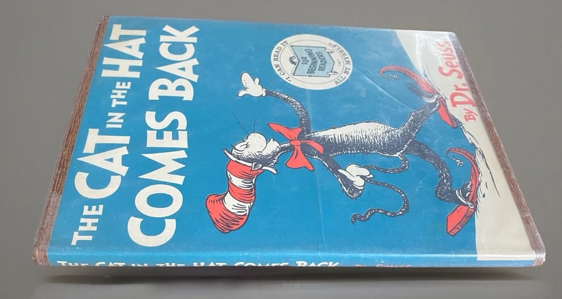 The Cat in the Hat Comes Back 1st Edition Dr Seuss Dust Jacket 1958 Very Good - 7