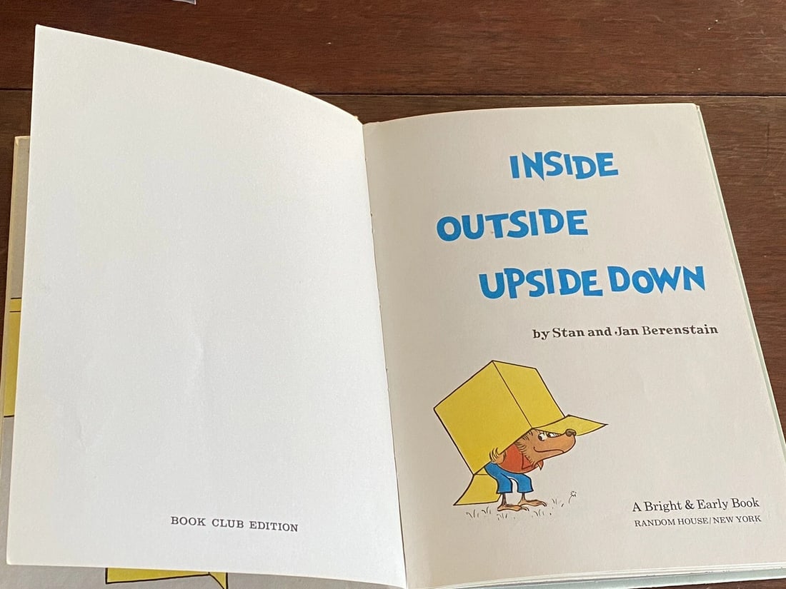1968 Vtg Inside Outside Upside Down, Stan & Jan Berenstain Book Club 1st LM VG - 5