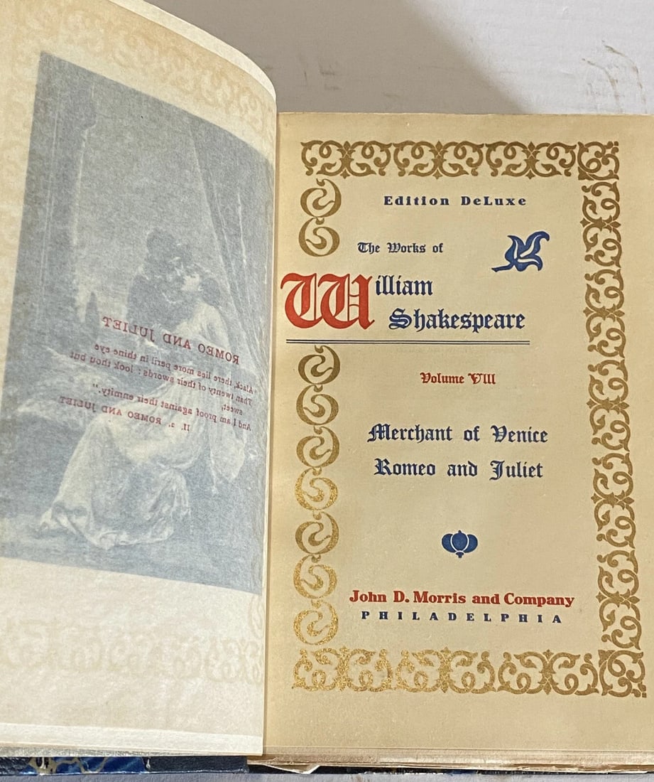 Shakespeares Works Elgin Ed. Deluxe Vol. VIII 1901 Romeo Juliet/Merchant Venice - 3