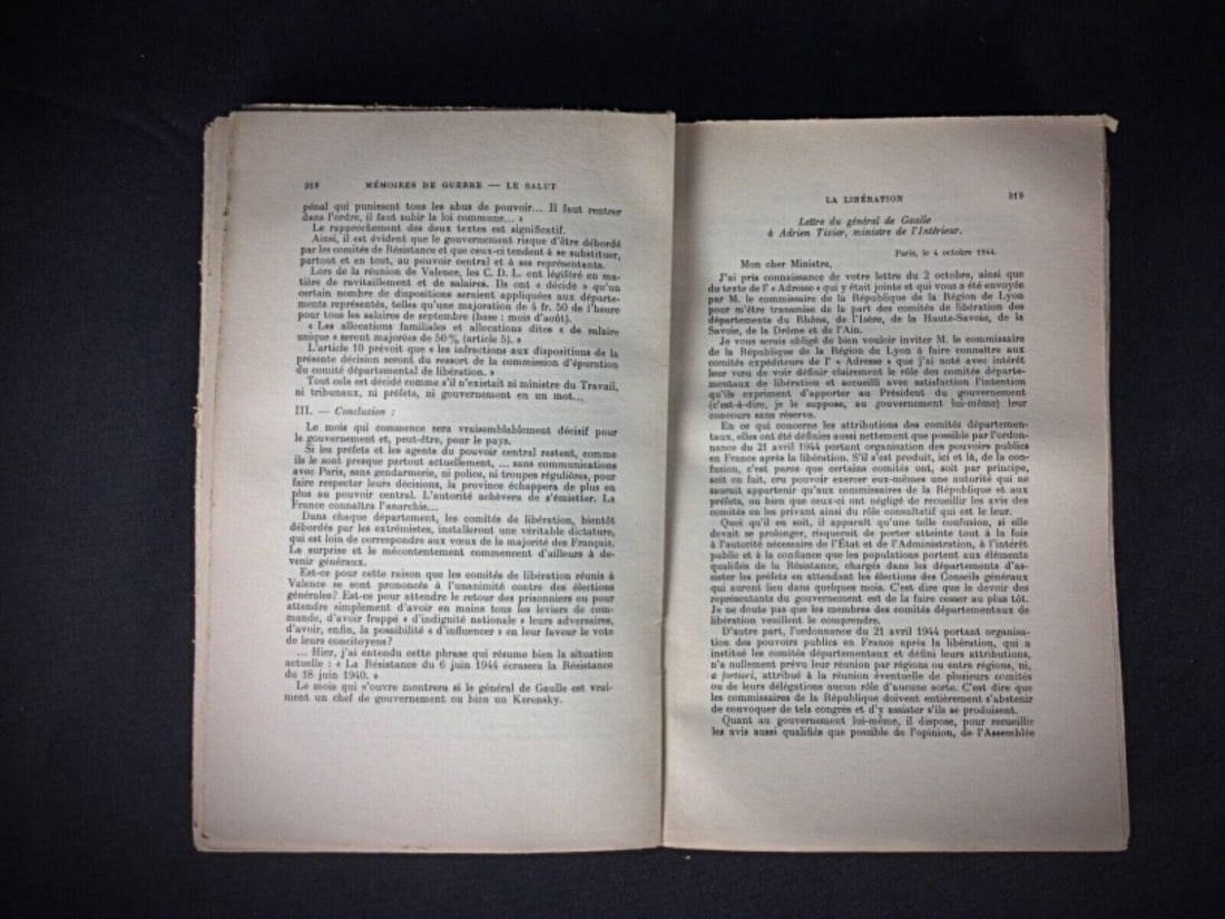 Vintage Book by Charles de Gaulle "Memoire de Guerre: Le Salut 1944-1946" - 5