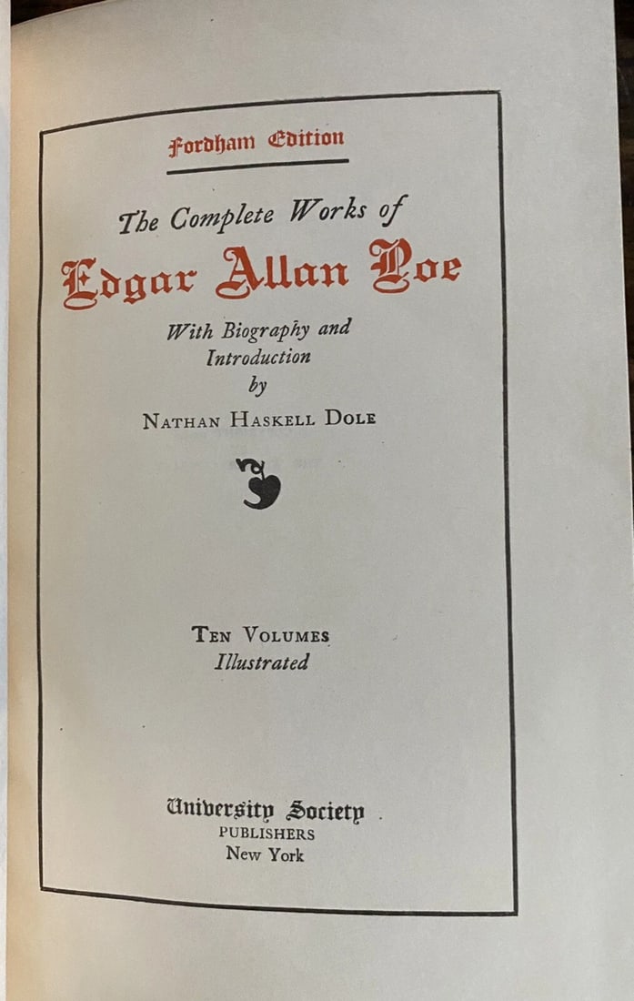 The Complete Works of Edgar Allan Poe 1908 Lthr UniversityRoyal Ed Purloined Ltr - 3