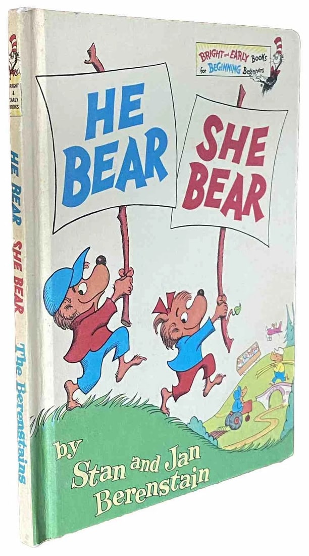 1974 Berenstain Bears He Bear She Bear 1st Ed Grolier Book Club HC Very Good - 5