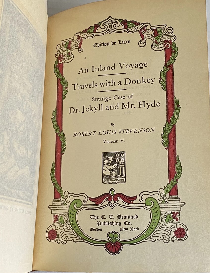 Robert L. Stevenson Inland Voyage Vol. V LimitedEd. of 1,000 Brainard 1906 HC - 3