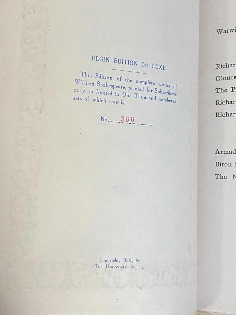 Shakespeares Works Elgin Ed. Deluxe Vol. XVII #360 Richard III, Loves Labours - 4