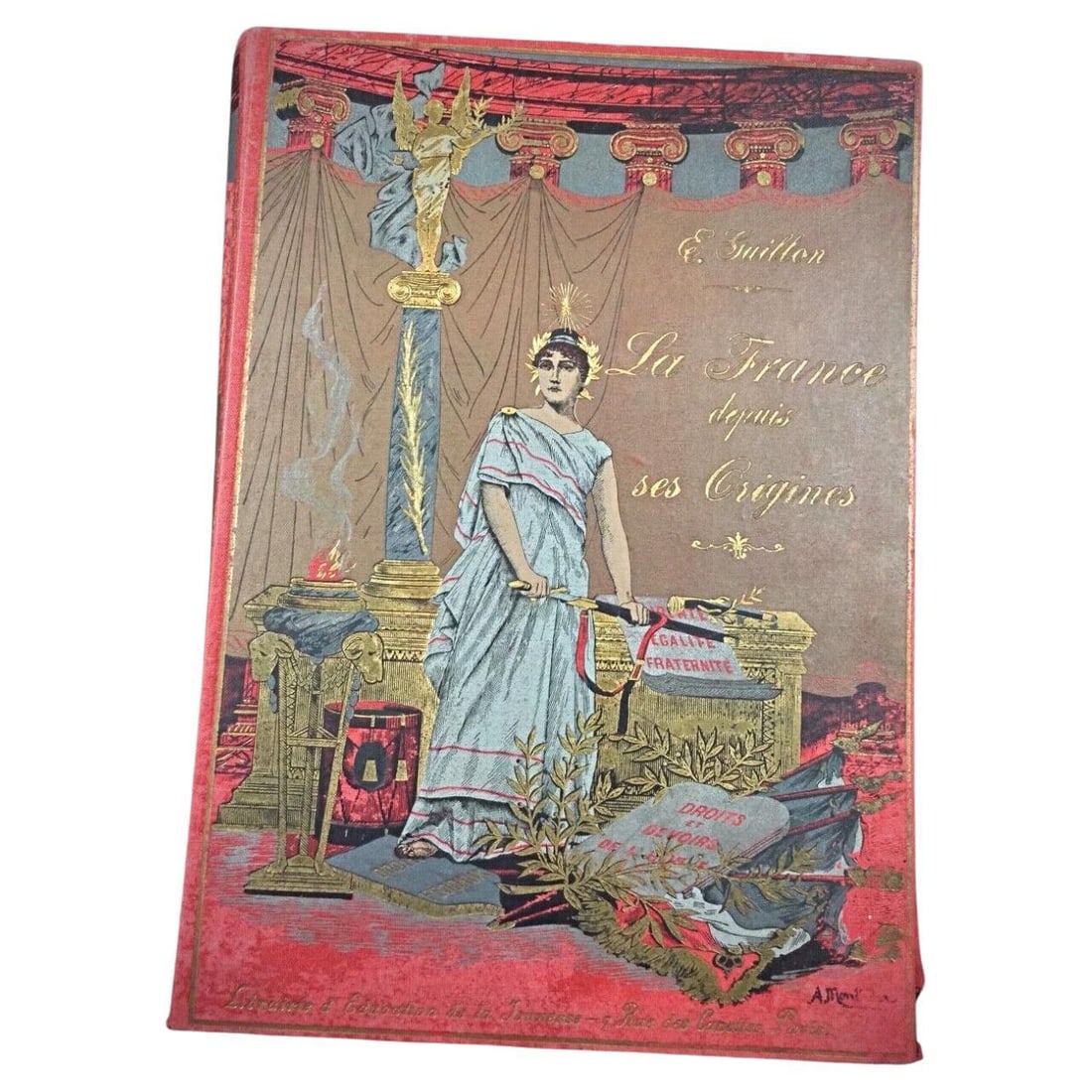 "France Since Its Origins Until 1789" by E. Guillon - Illustrated Edition: Title: "France Since Its Origins Until 1789" by E. Guillon - Illustrated Edition Origin: France Dimension: Height: 31 cm (12.20 inches) Width: 22 cm (8.66 inches) Thickness: 5 cm (1.97 inches) Materia