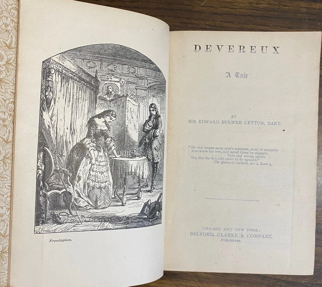 Bulwer Lytton's Works Devereux and The Disowned HC Belford Clarke 1stEdition VG - 6