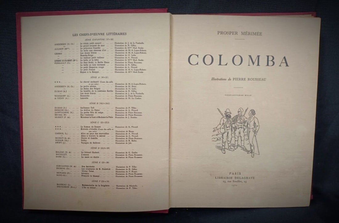 Antique 1950 Book - Merimee's Colomba, Illustrated by Pierre Rousseau - 4