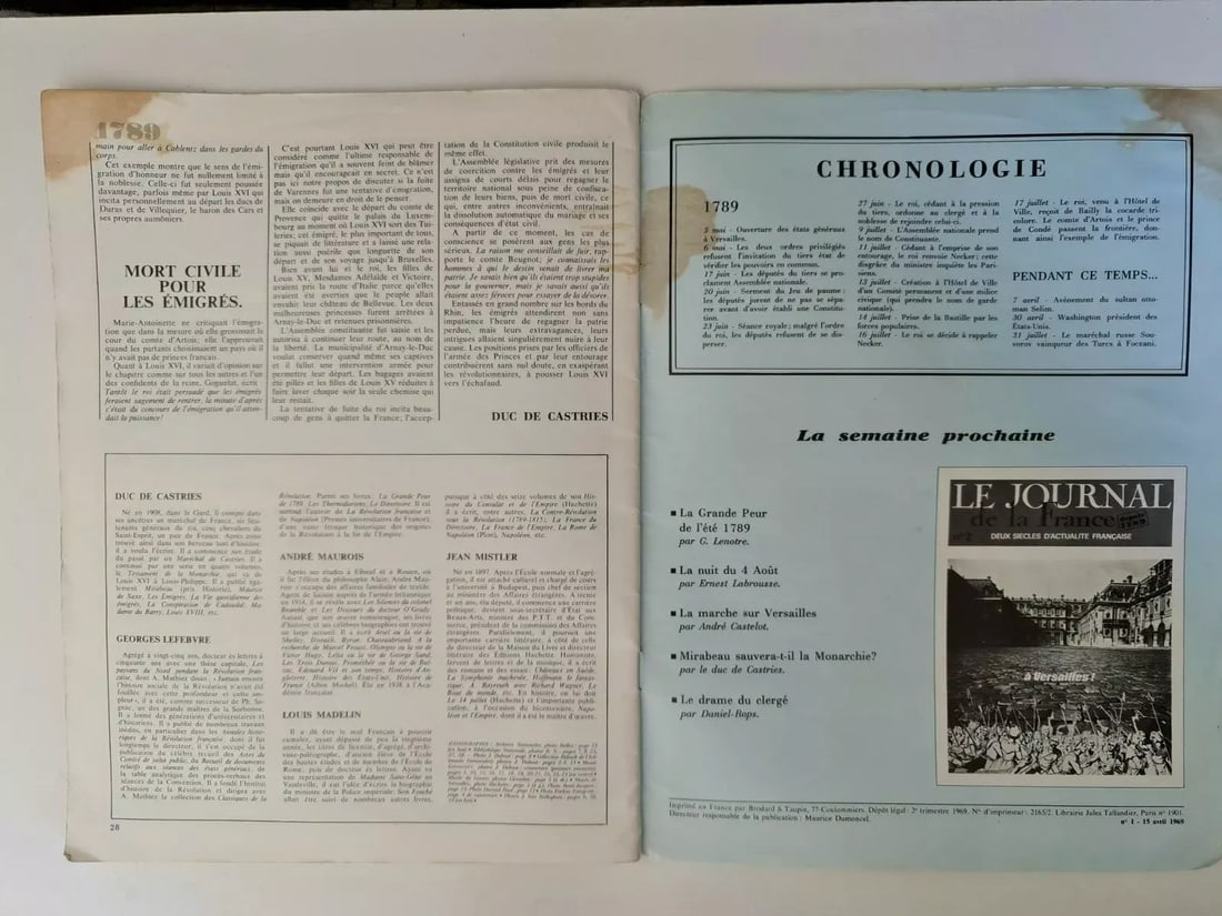 Vintage Magazine "Le Journal de France" - Issue No. 1, April 15, 1969 - 11