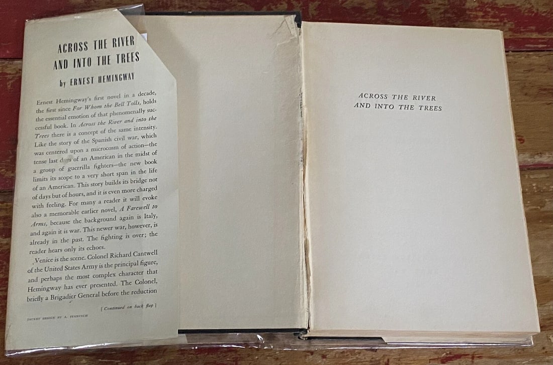 ERNEST HEMINGWAY ACROSS THE RIVER AND INTO THE TREES FIRST ED/Early Print HC/DJ - 19