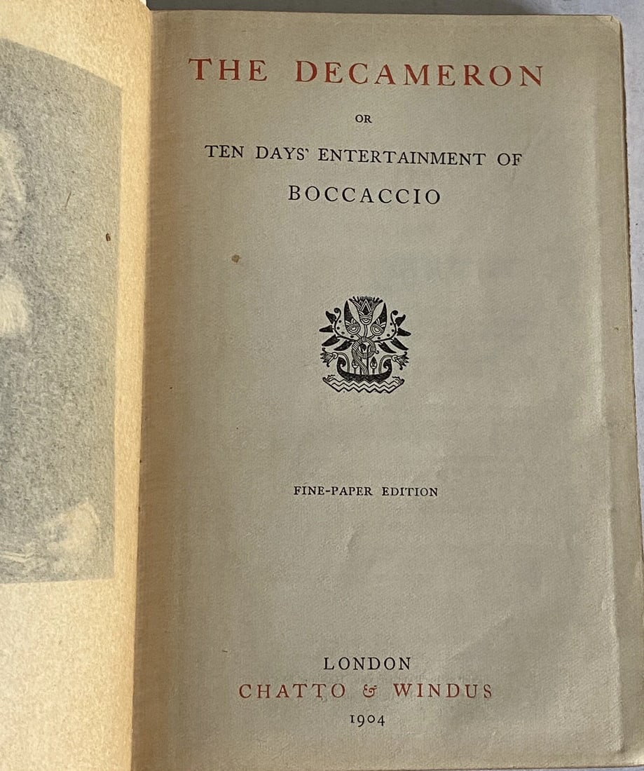 The Decameron Bocaccio 1904 London Chatto & Windus Fine Paper Ed. Leather - 5