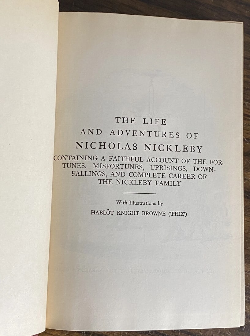 Nicholas Nickleby Cleartype Edition Books Inc HC 1930s V Good - 8