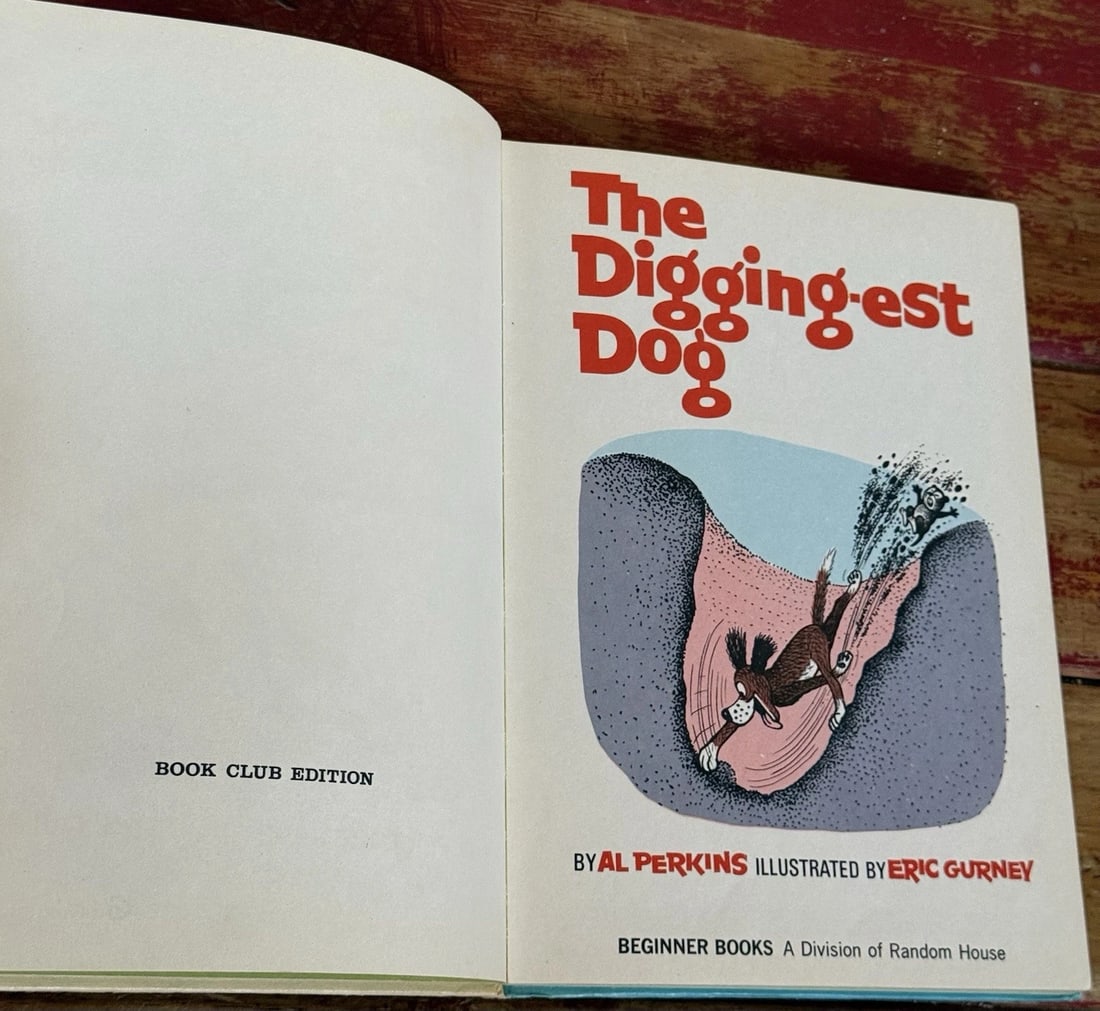 Vintage Al Perkins 1967 The Digging-est Dog Dr Seuss RandomHouse BC1st Ed/Print - 5