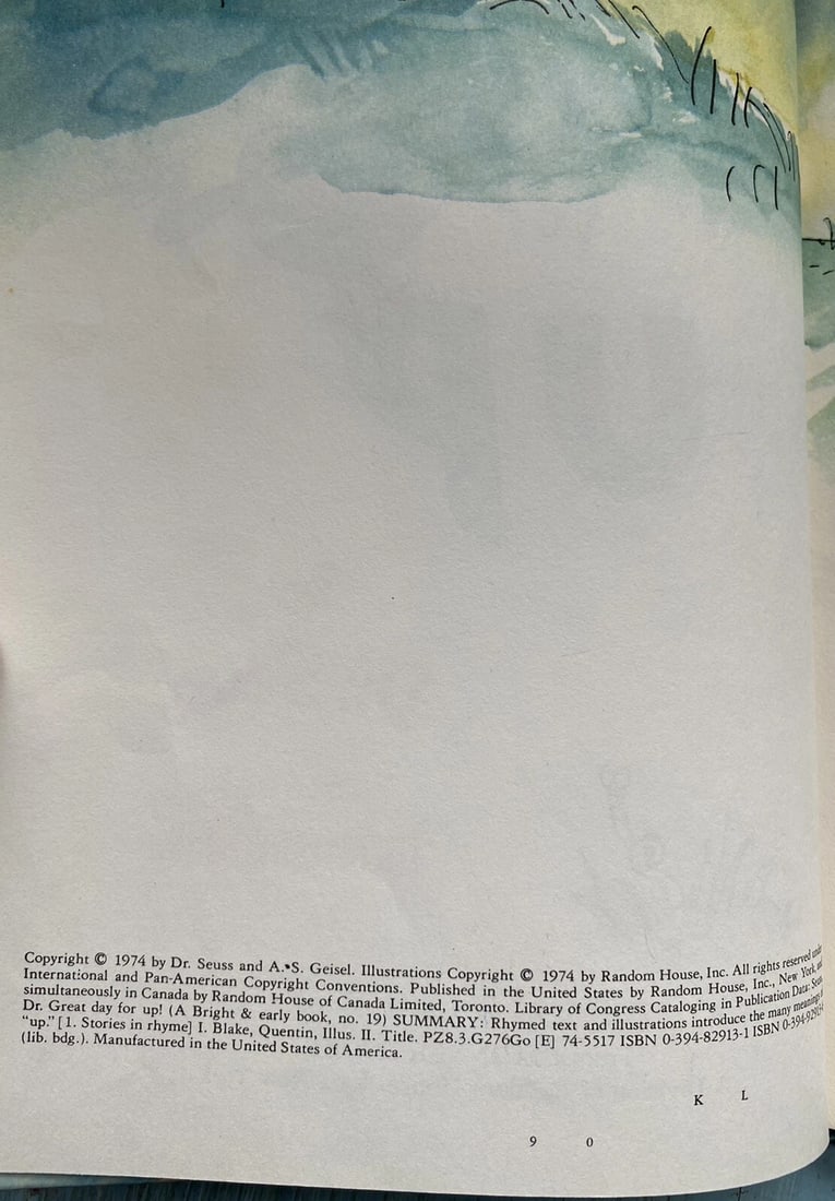 Great Day for Up Bright & Early Grolier BC 1st Edition Hardcover Dr. Seuss 1974 - 3