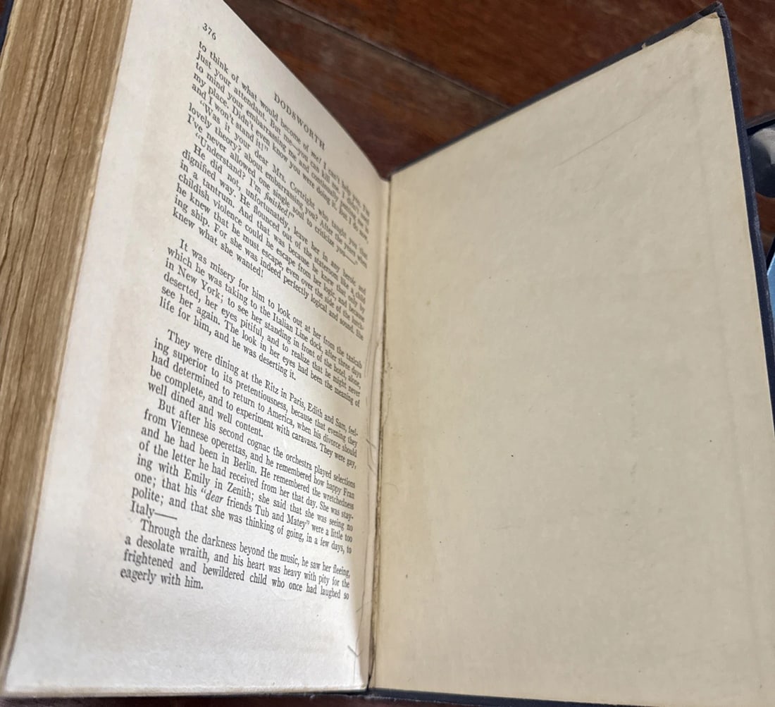 Sinclair Lewis DODSWORTH 1st Edition 1st Printing HC March 1929 Harcourt Good - 7