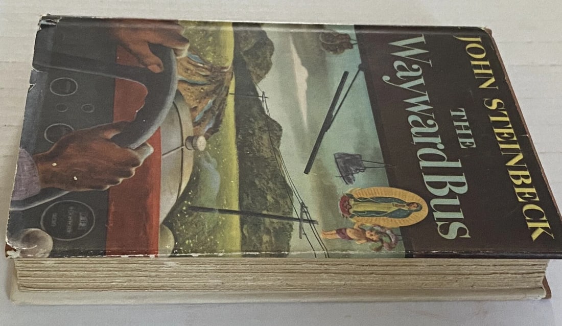 1947 1st Edition/Printing BC "THE WAYWARD BUS" by John Steinbeck HC/DJ N.Fine/VG - 11