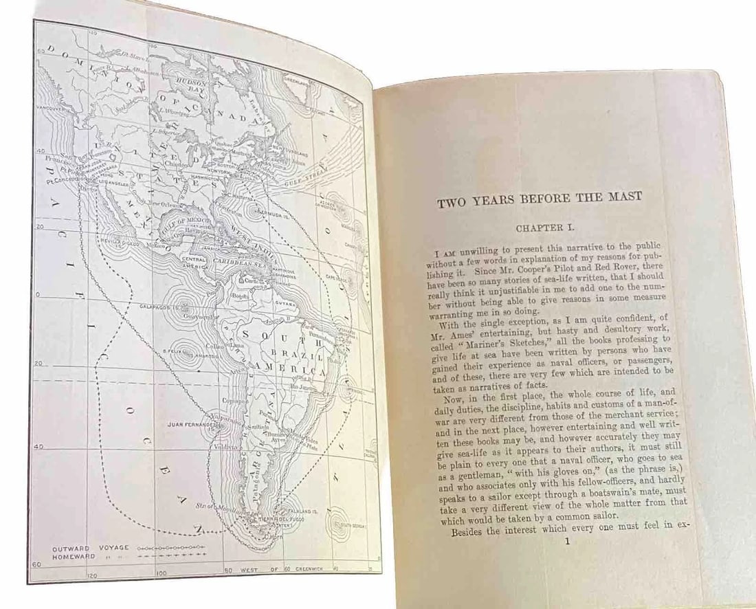 TWO YEARS BEFORE THE MAST Richard H Dana 1907 COLOR ILLUSTRATIONS HC RARECrowell - 12