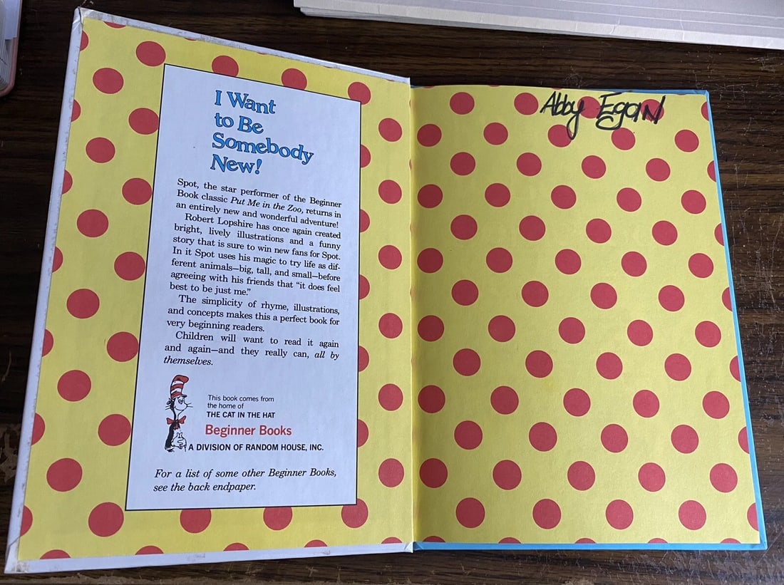 I Want to Be Somebody New! by Robert Lopshire Dr. Seuss Beginner Book 1986 VG - 7