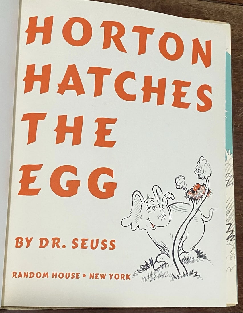 Horton Hatches the Egg 1940 First Ed Dr. Seuss First Ed HC/ DJ Near Fine/Good - 3