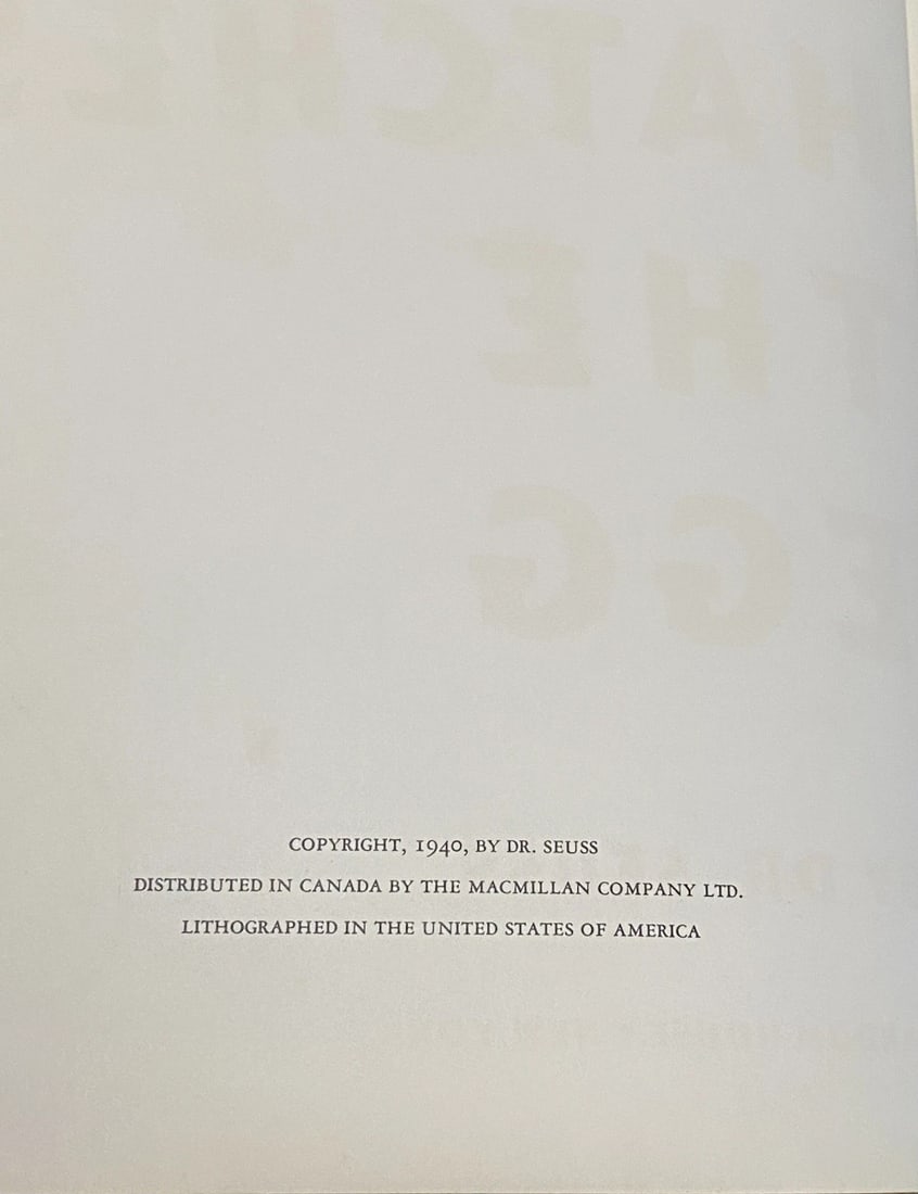 Horton Hatches the Egg 1940 First Ed Dr. Seuss First Ed HC/ DJ Near Fine/Good - 4