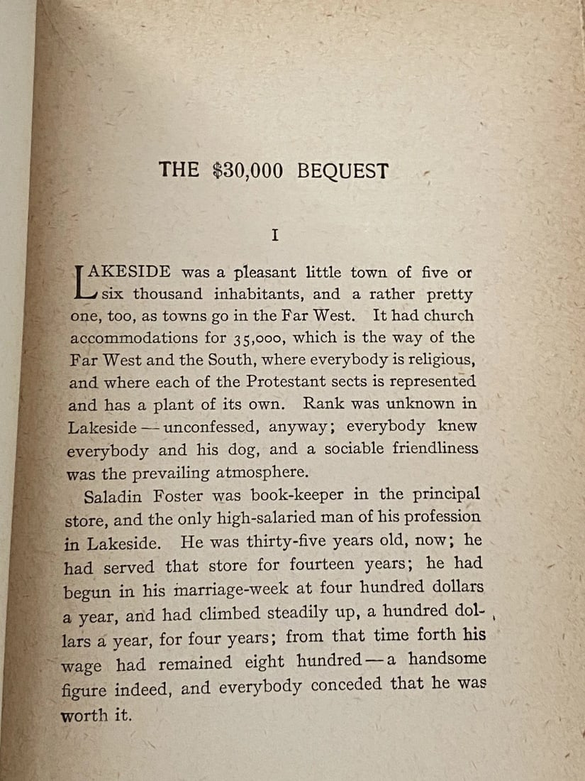 Mark Twain HC Authors Unified Ed Vol. XXIV The $30,000 Bequest Harper 1903 - 8